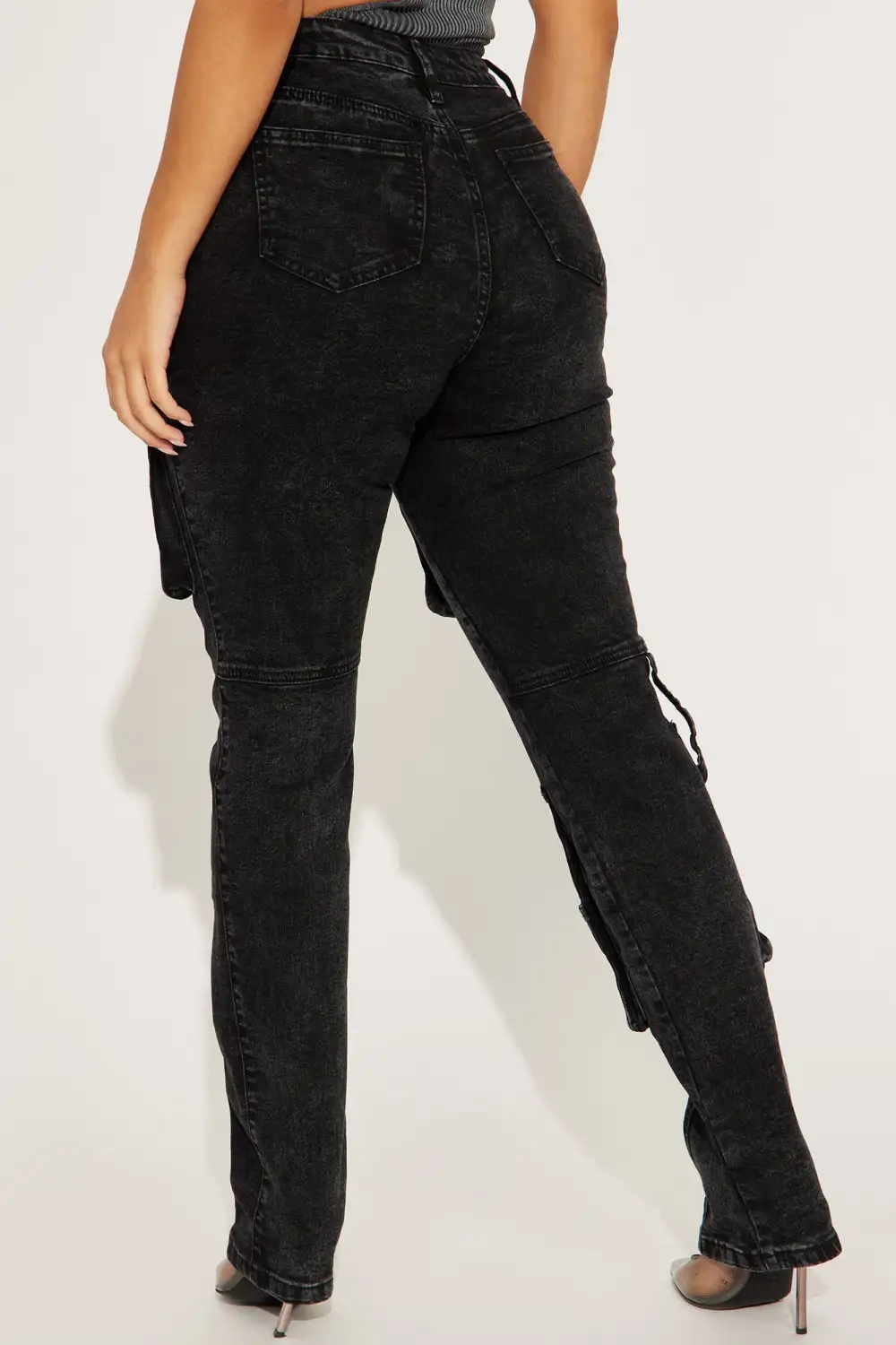 Heard A Rumor Stretch Cargo Jean - Black Wash