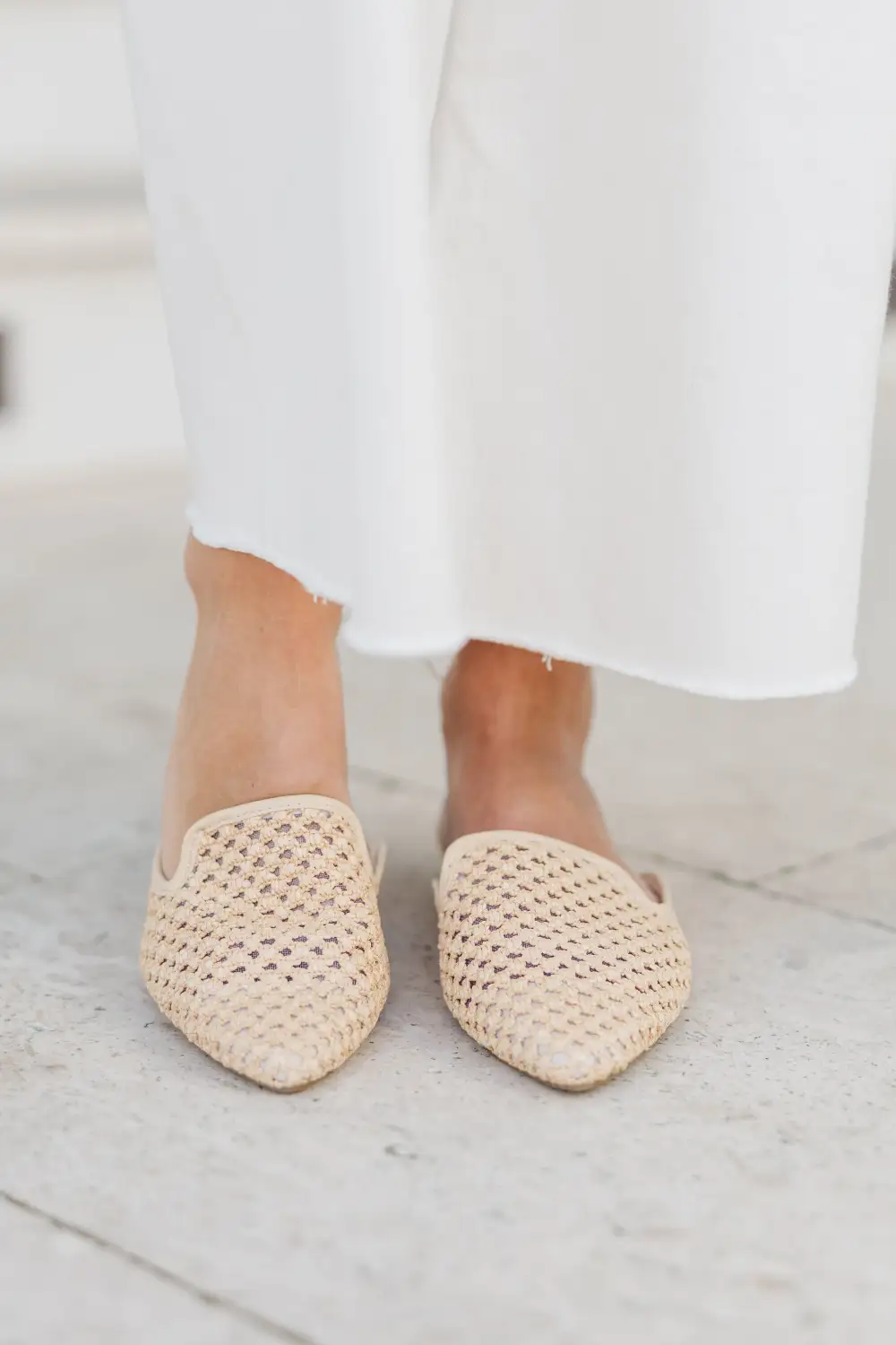 Feel The Love Natural Raffia Flats