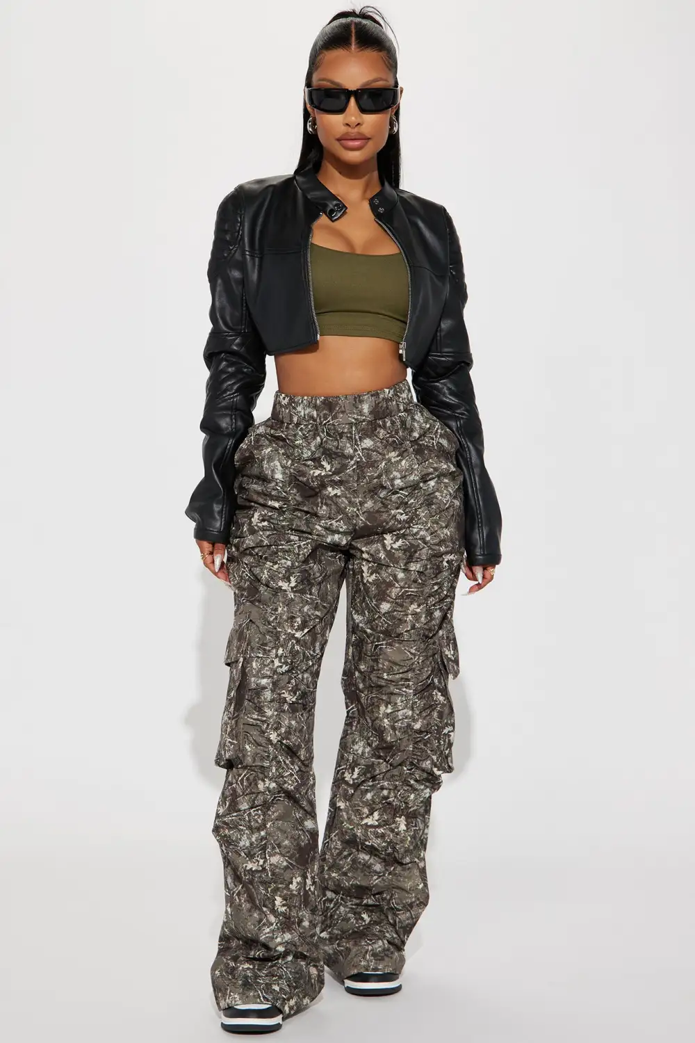 Kiki Super Cropped Top - Olive