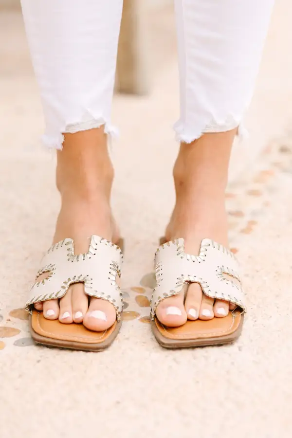 All Luck Nude Slide Sandals