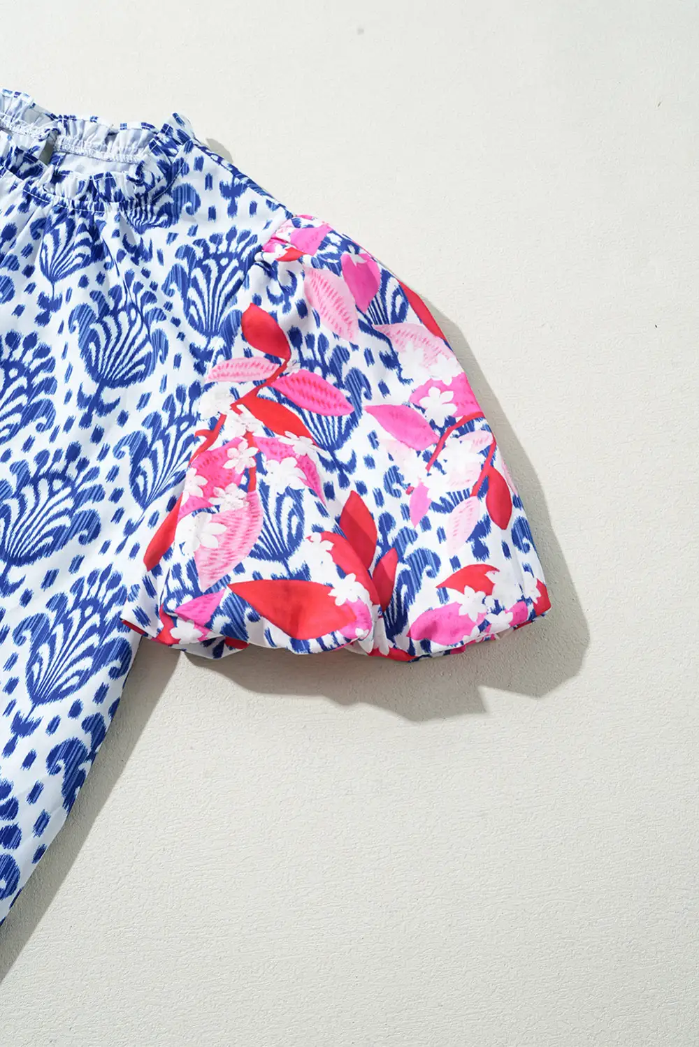 Floral Frilled Puff Sleeve Blouse