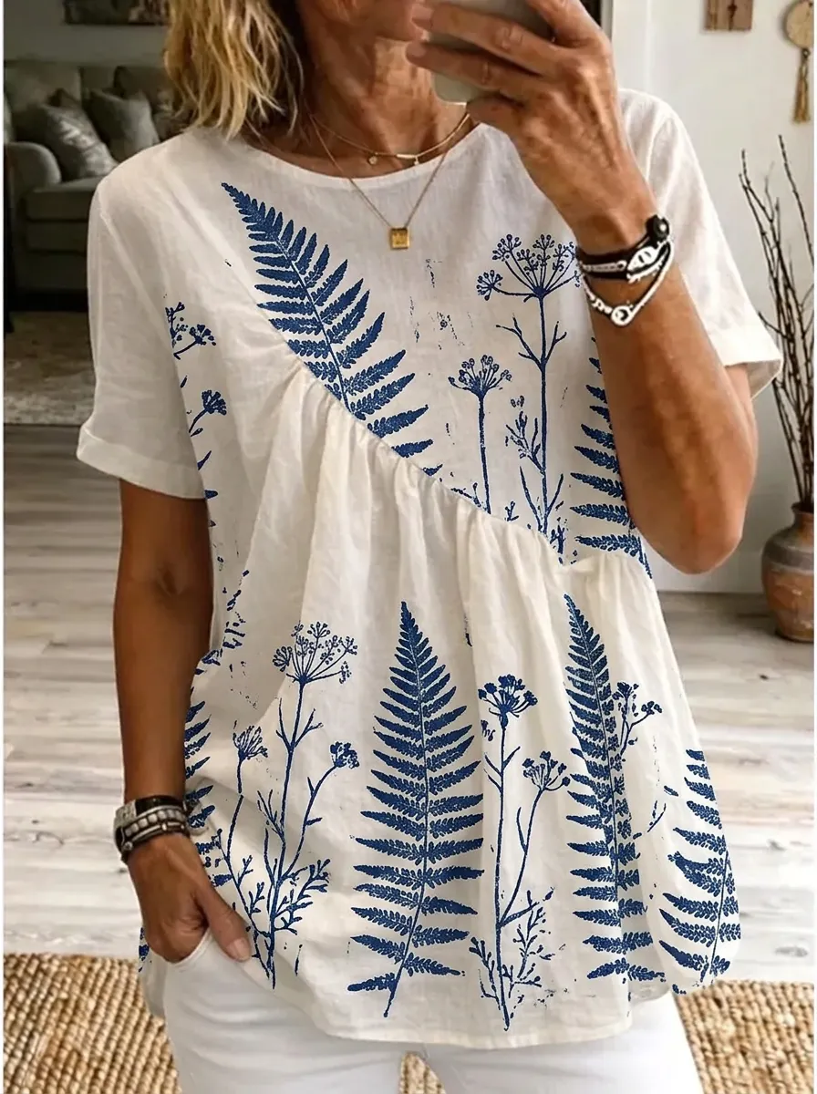 Women's Nashville Botanical Fern Printed T-shirt