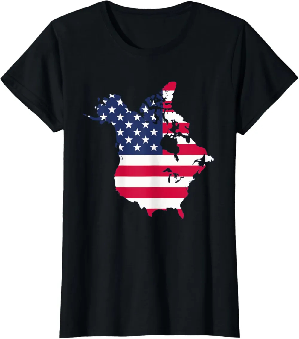 Canada 51st Us State American Flag T-Shirt