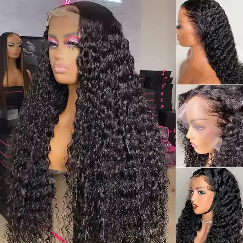 Water Wave Super Double Drawn Human Hair Wigs Raw Cuticle Aligned 13×6 Lace frontal Wig