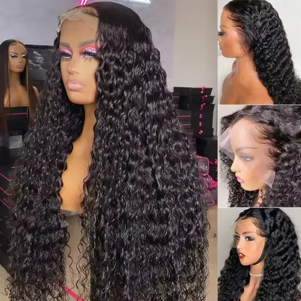 Water Wave Super Double Drawn Human Hair Wigs Raw Cuticle Aligned 13×6 Lace frontal Wig