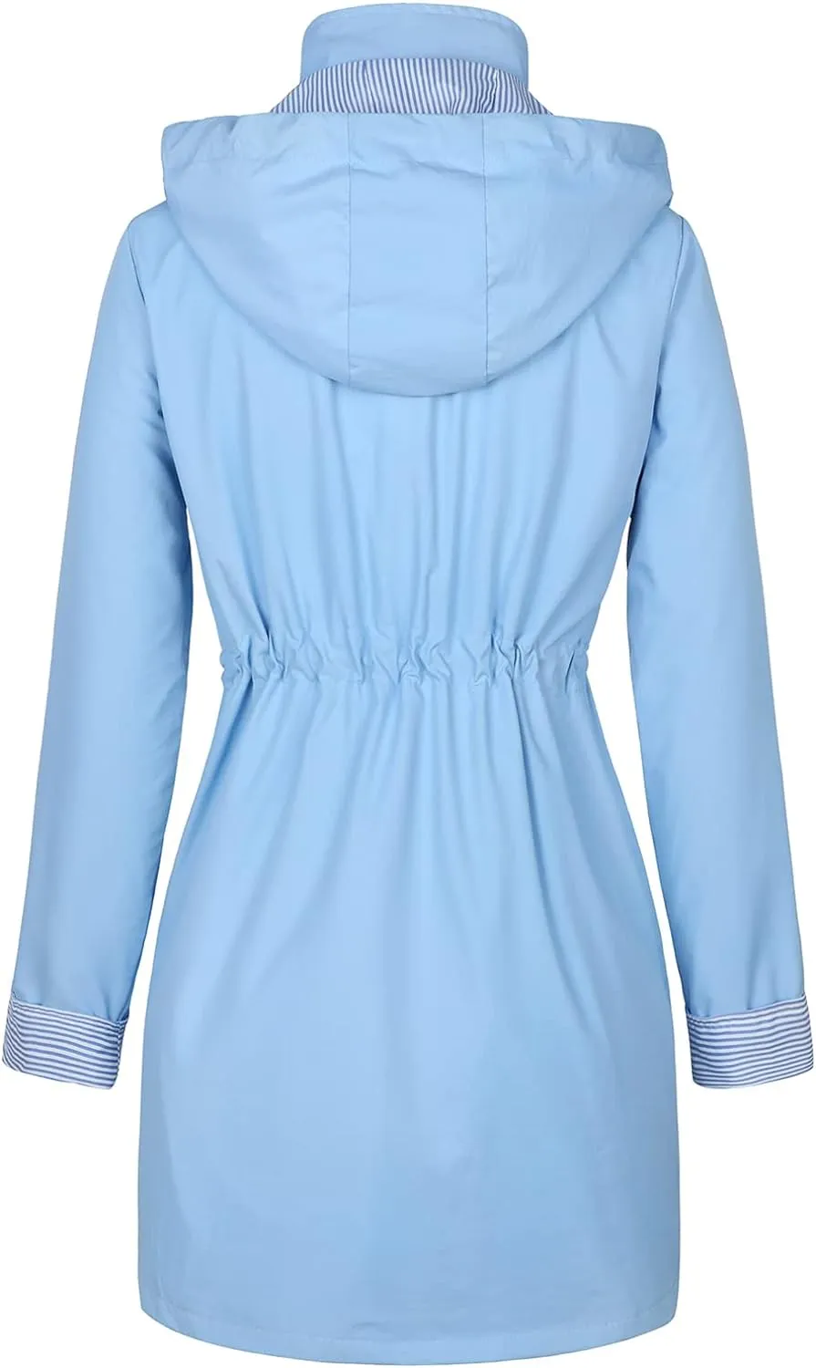 American Trends Rain Jackets for Women Waterproof with Hood Long Rain Coat Windbreaker Jacket