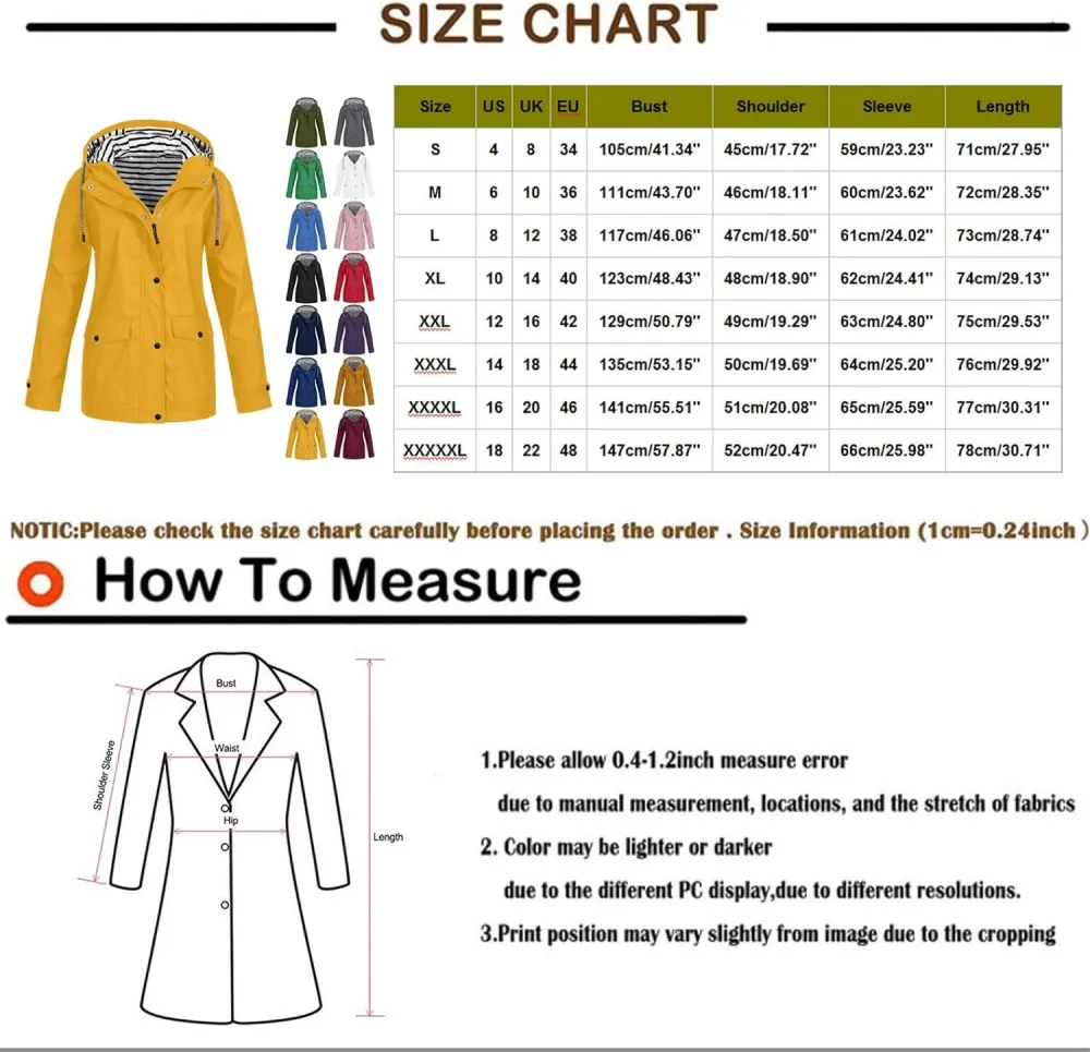 Rain Jackets For Women Waterproof With Hood Lightweight Casual Anorak Travel Hiking Coats with Pockets 720