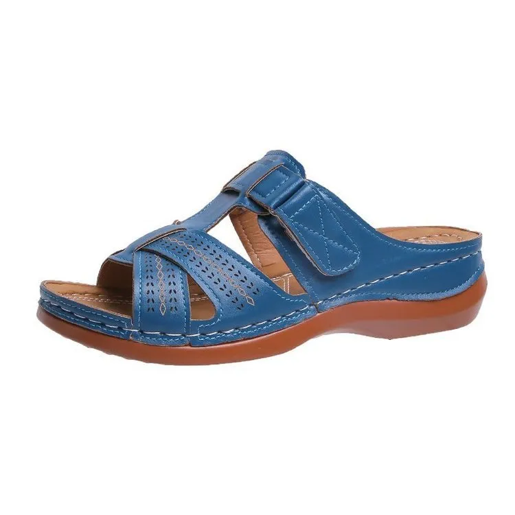 Womens Velcro Slingbacks Flat Heel Sandals