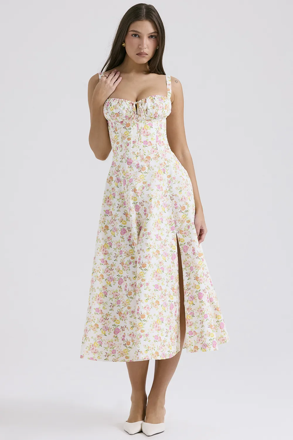 Ivory floral cotton sundress