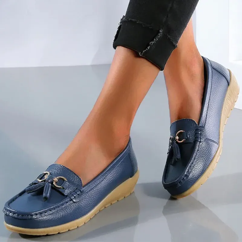Women Flats Ballet Leather Breathable  Casual  Shoes