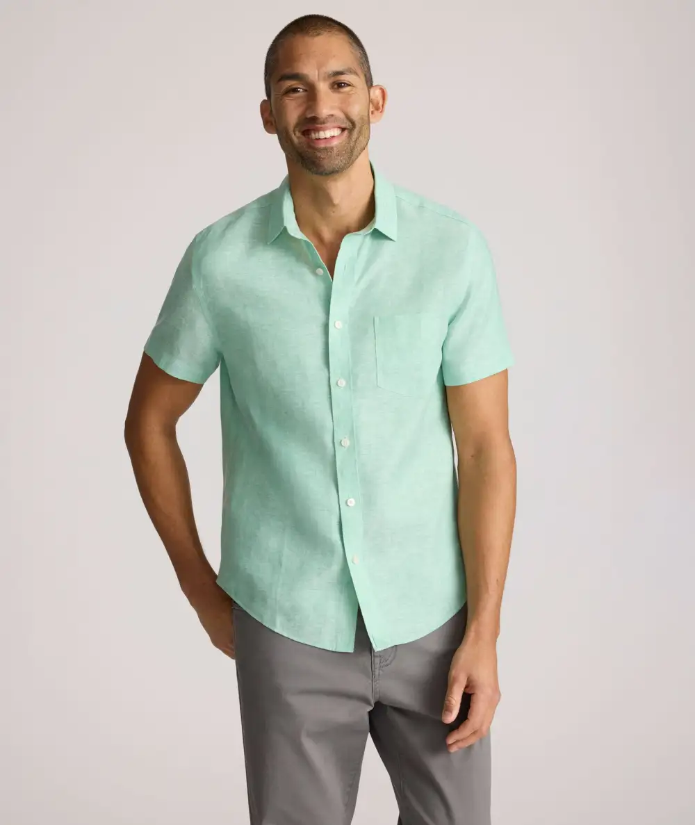 Wrinkle-Resistant Linen Short-Sleeve Cameron Shirt