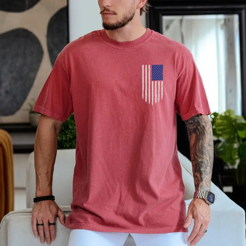 Men's American Flag Comfort Colors Shirt, USA Shirt, Flag Tee, 4th of July, Fourth of July Shirt, Men's American Flag Shirt, Patriotic Shirt