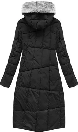 WOMEN'S LONG WINTER JACKET WITH BLACK HOOD