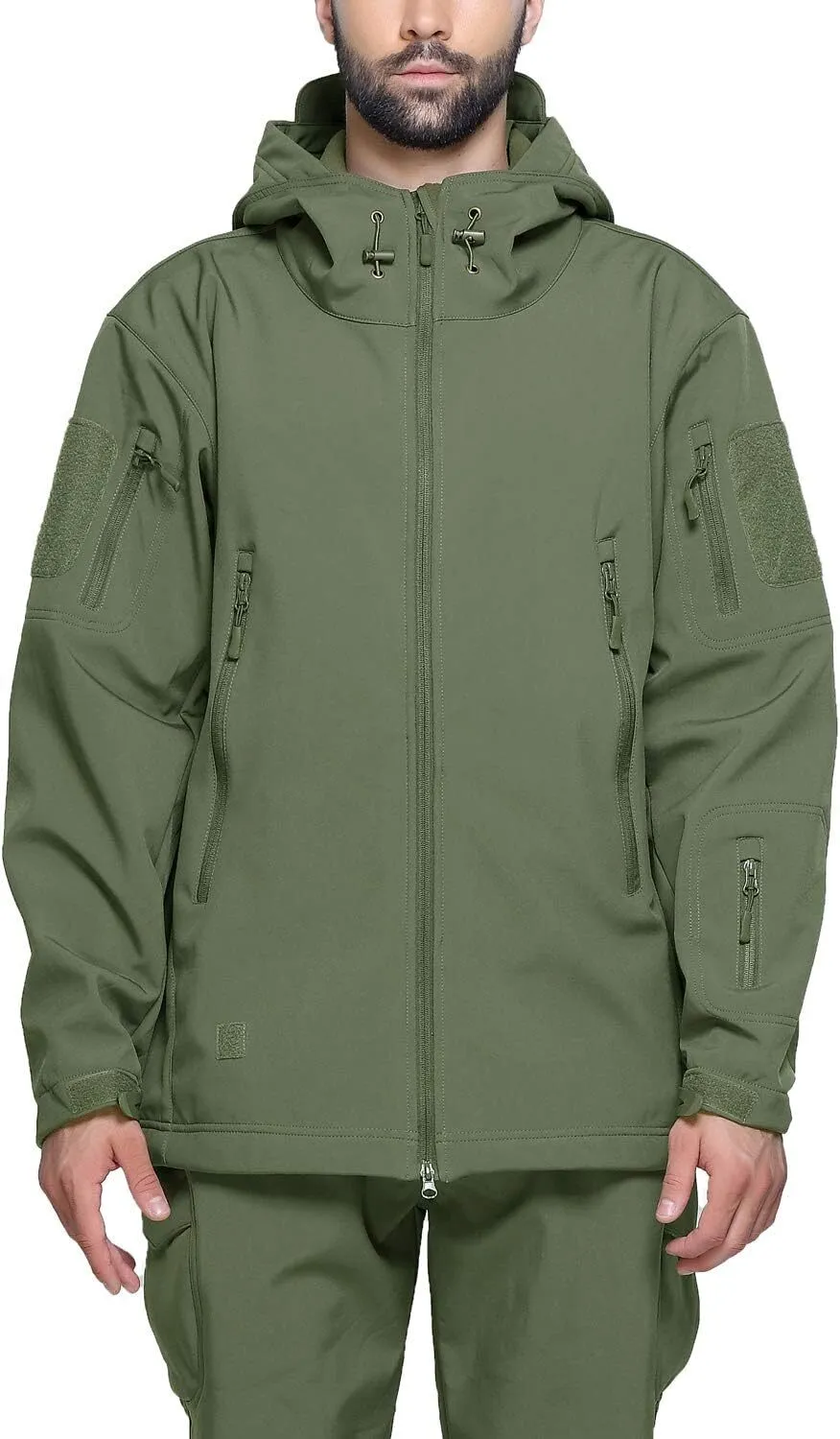 Men's Military Tactical Jackets Softshell Winter Warm Fleece Hooded Coat Outdoor Hiking Hunting Jacket