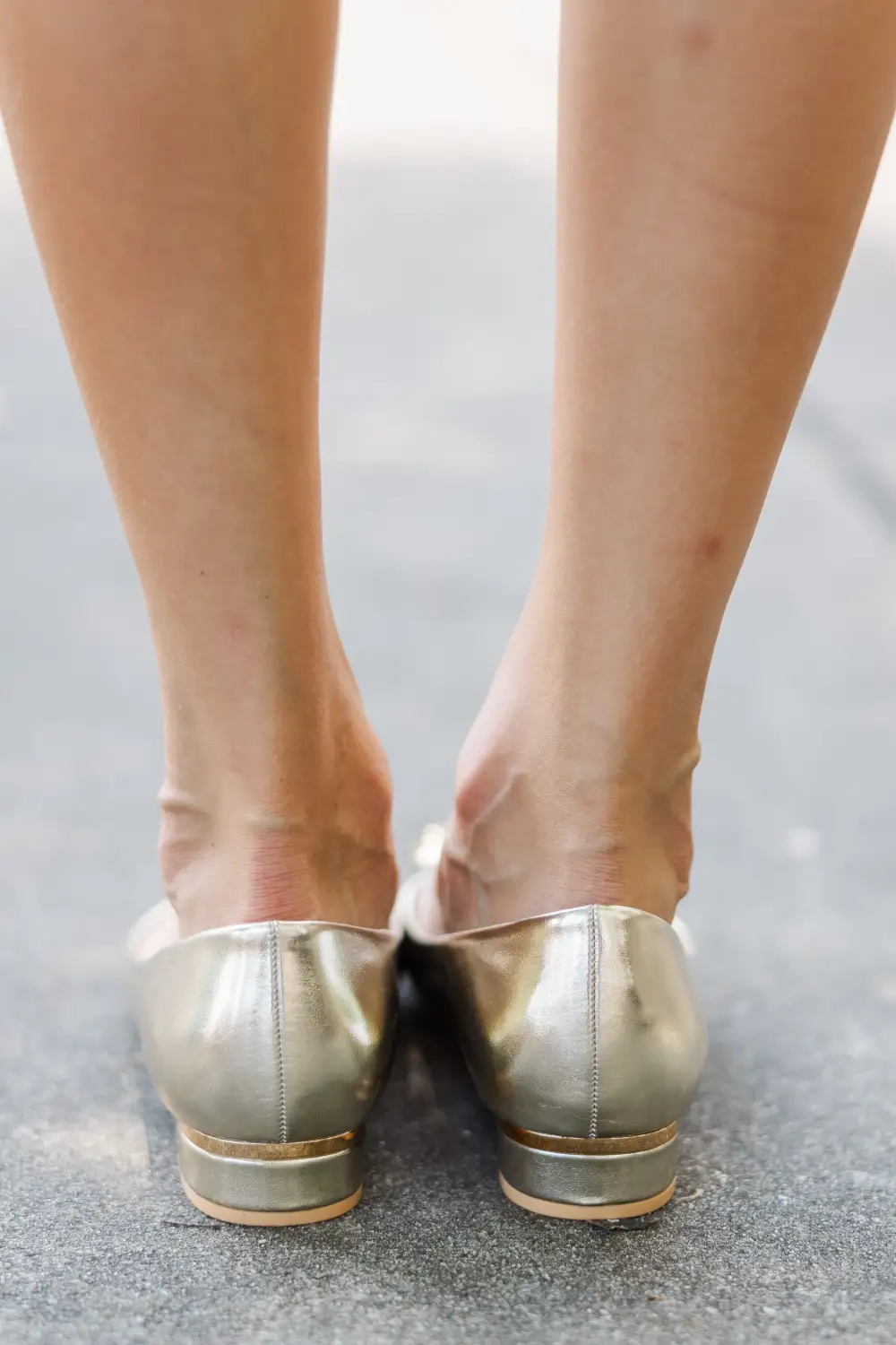 Take Care Gold Heeled Ballet Flats