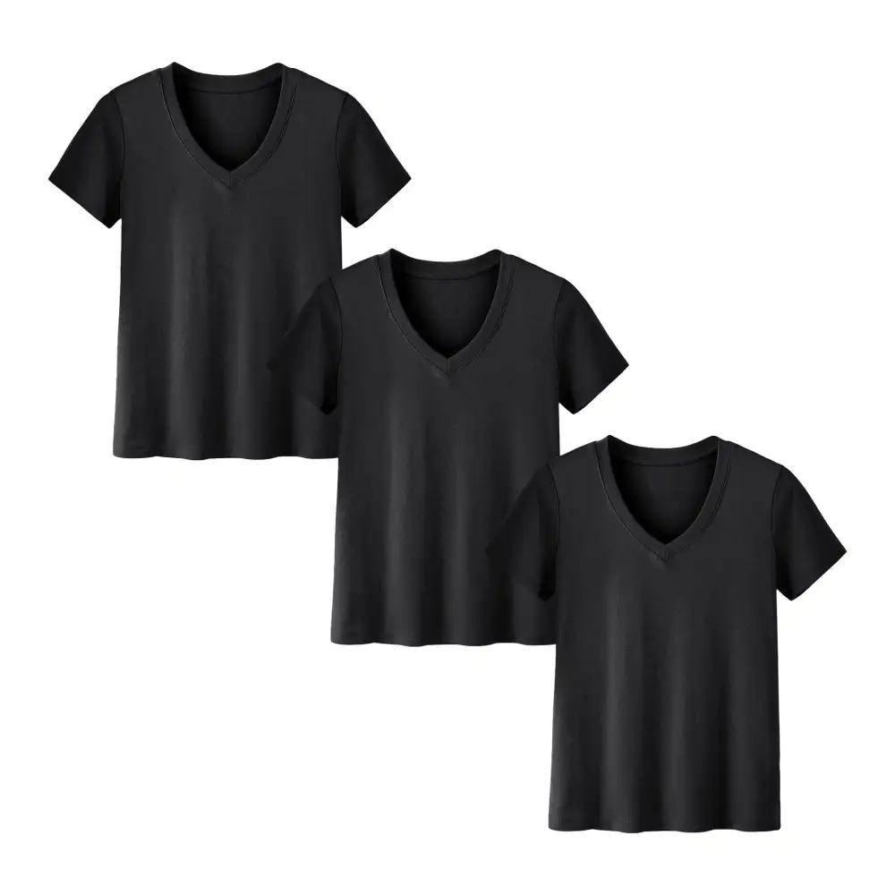 Womens 10 Pack T-Shirts Basic Short Sleeve V Neck Tops - Plus Size Fashion Loose Fit Lightweight Casual Summer Clothes Lady Comfort