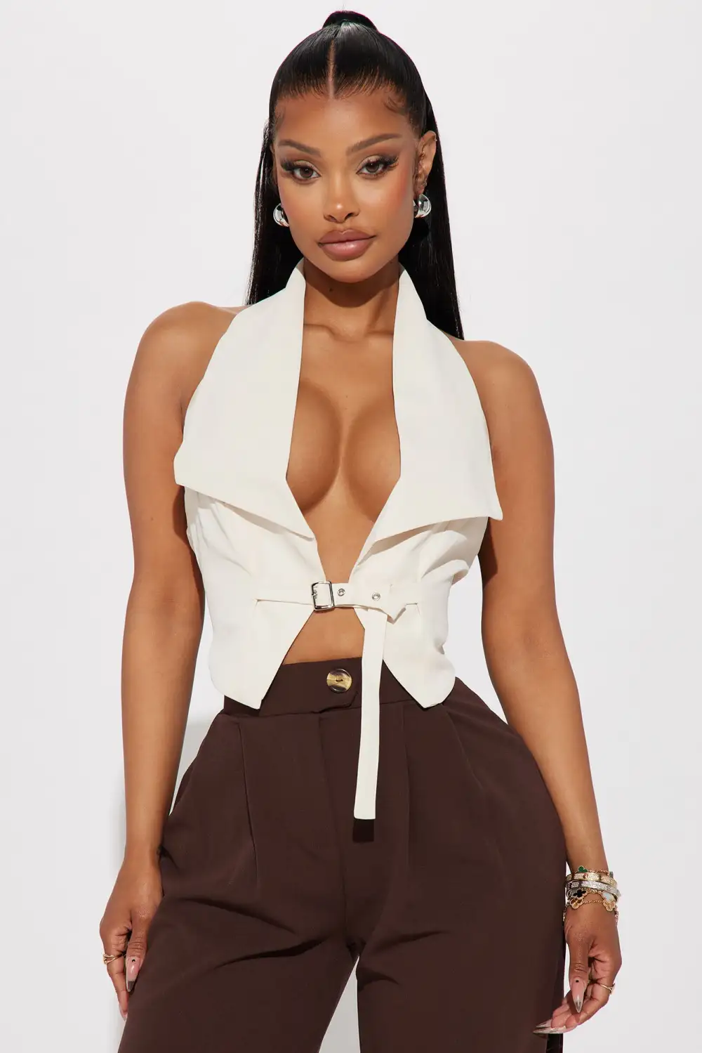 Right From Wrong Vest Top - Ivory