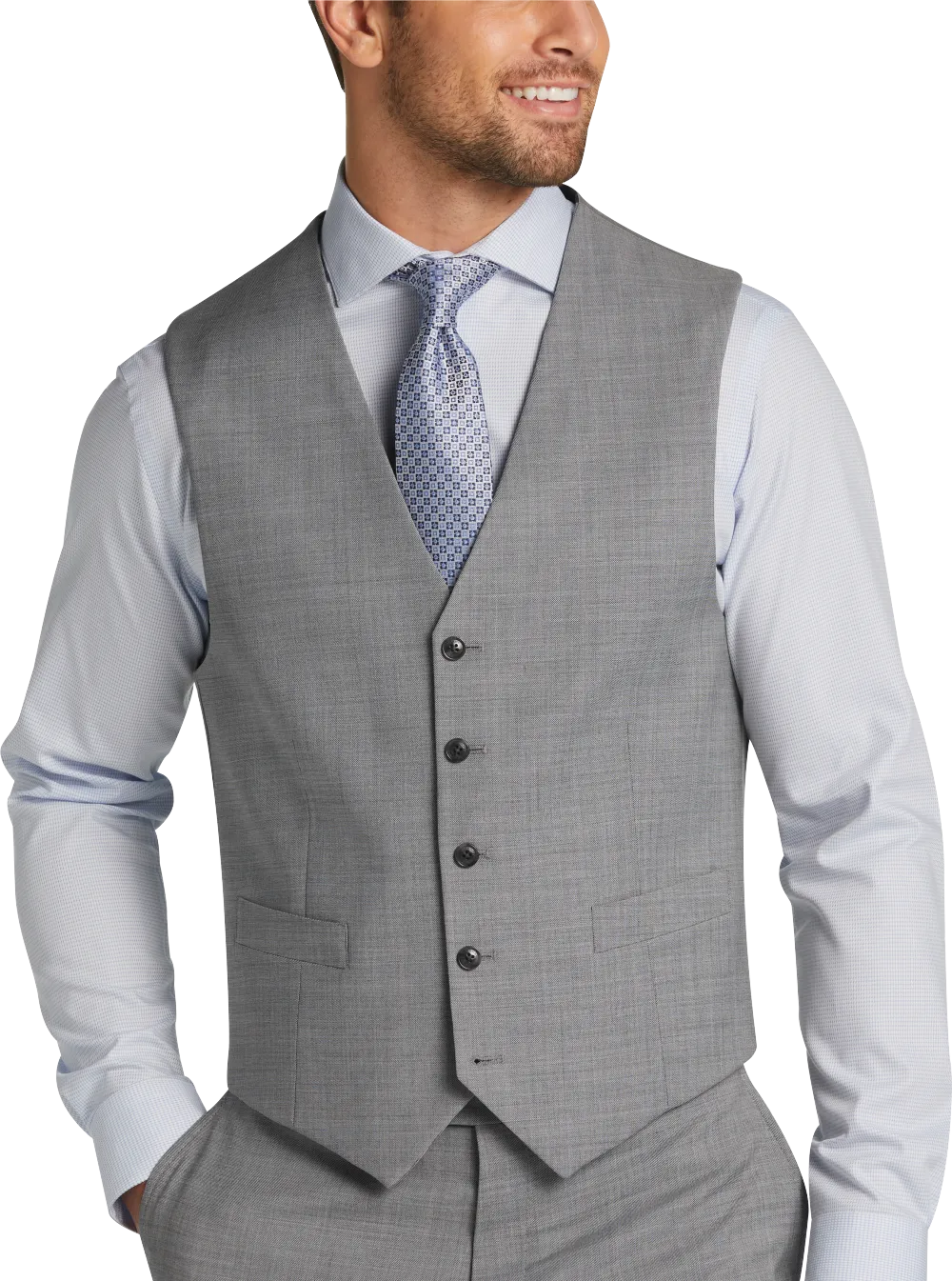 Tommy Hilfiger Modern Fit Wool Blend Suit Vest