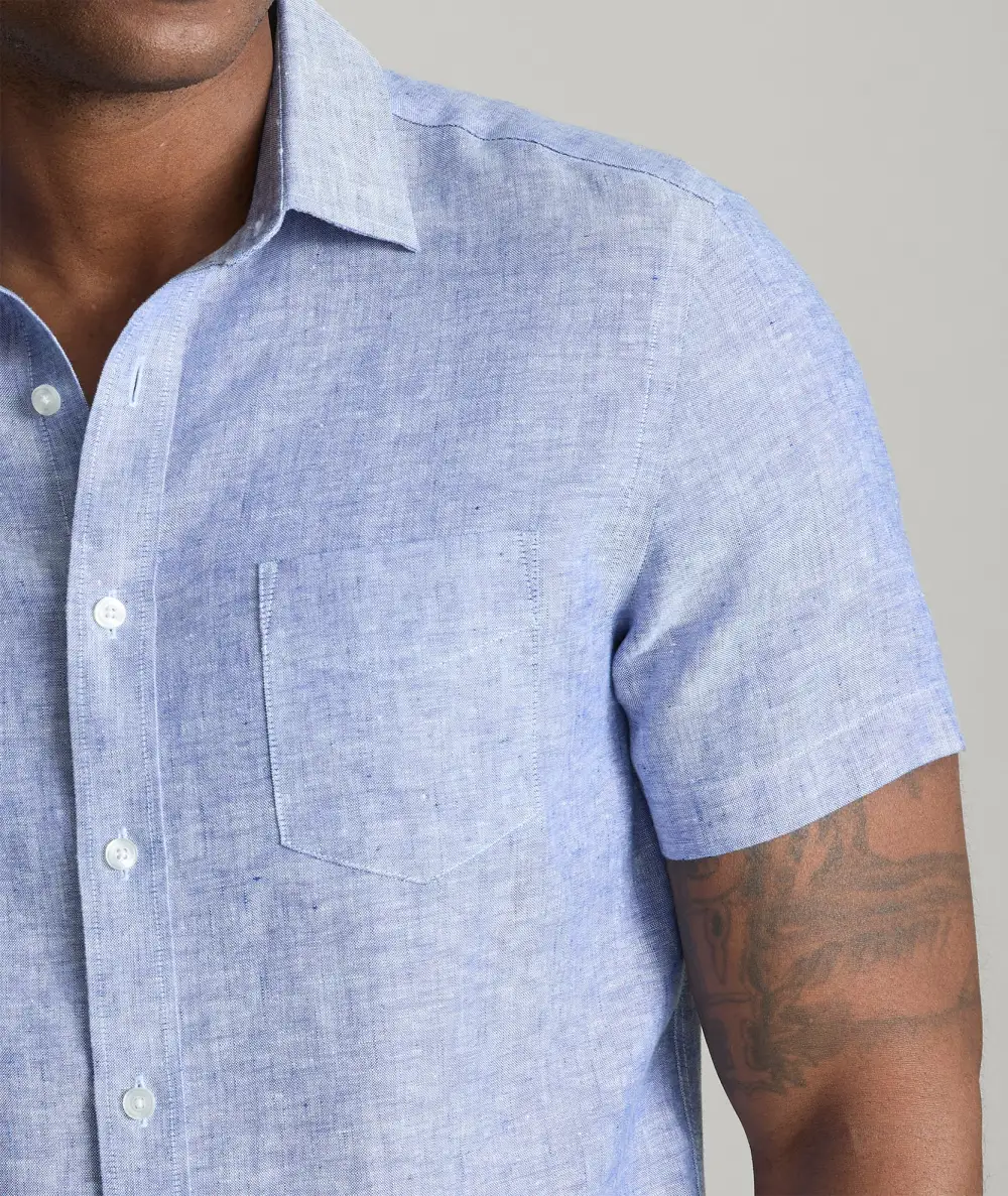 Wrinkle-Resistant Linen Short-Sleeve Cameron Shirt