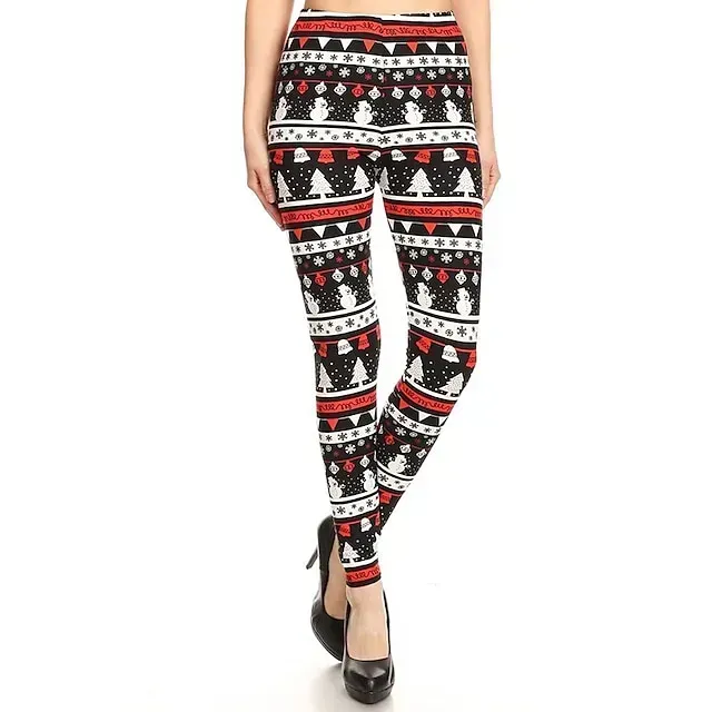 Santa Claus Leggings Jogger Pants Women's Christmas Christmas Christmas Eve Adults' Christmas New Year Eve Polyester Lycra Spandex Pants