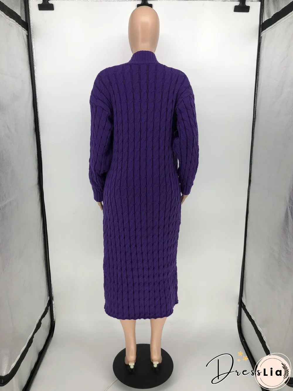 Winter Crochet Loose Long Twist Sweater Cardigan