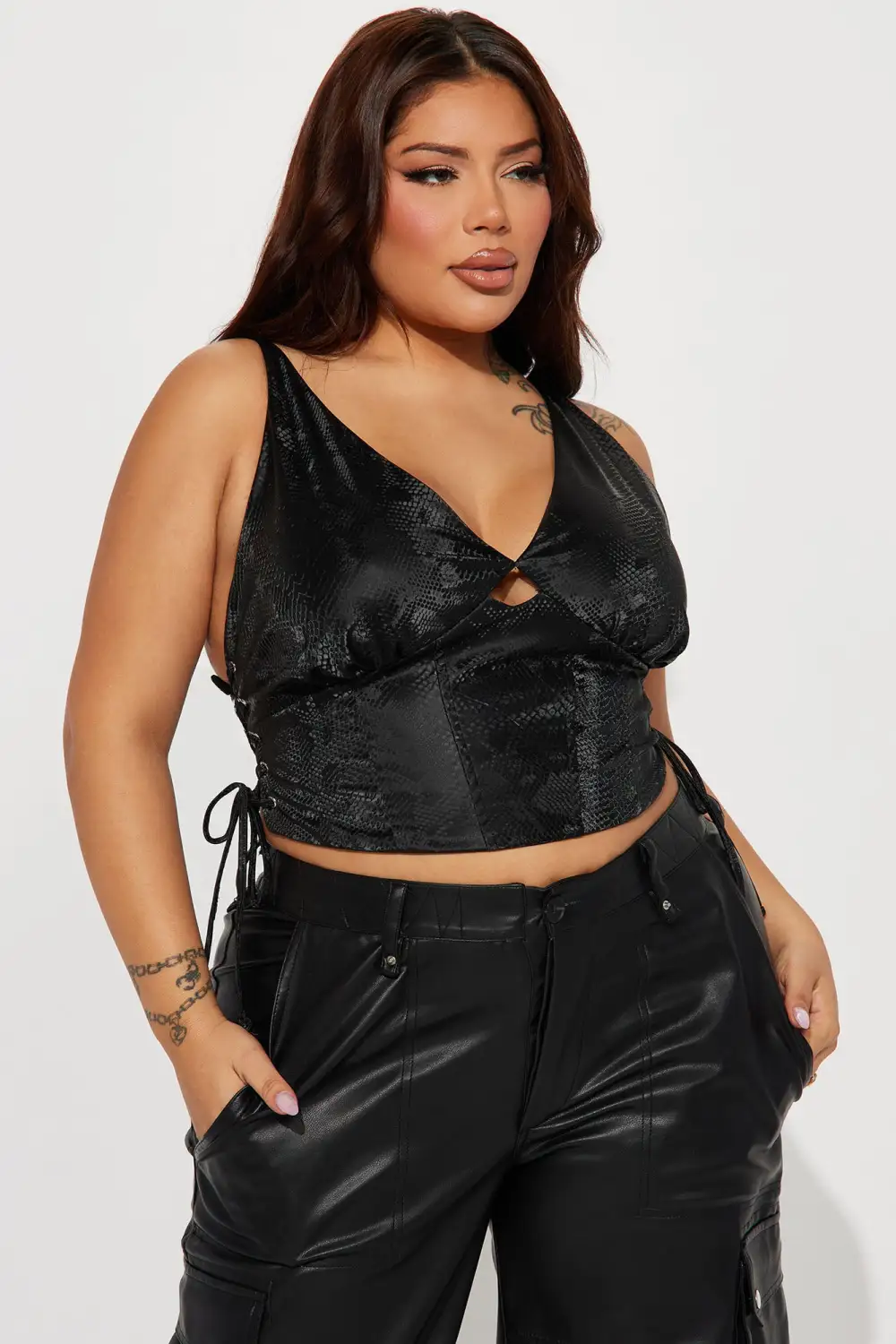 Got Your Attention Corset Top - Black
