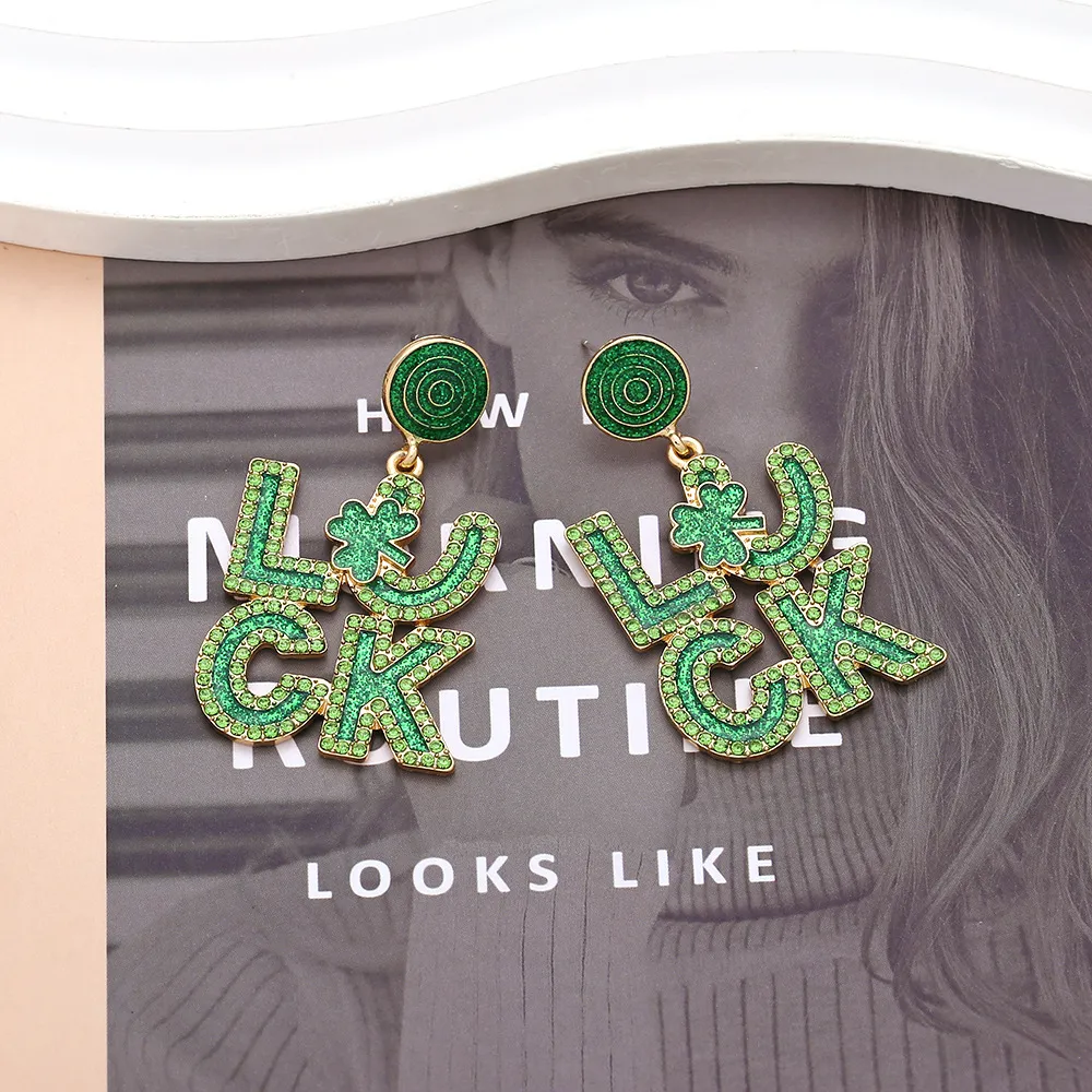 St. Patrick's Lucky Diamond Earrings For Women