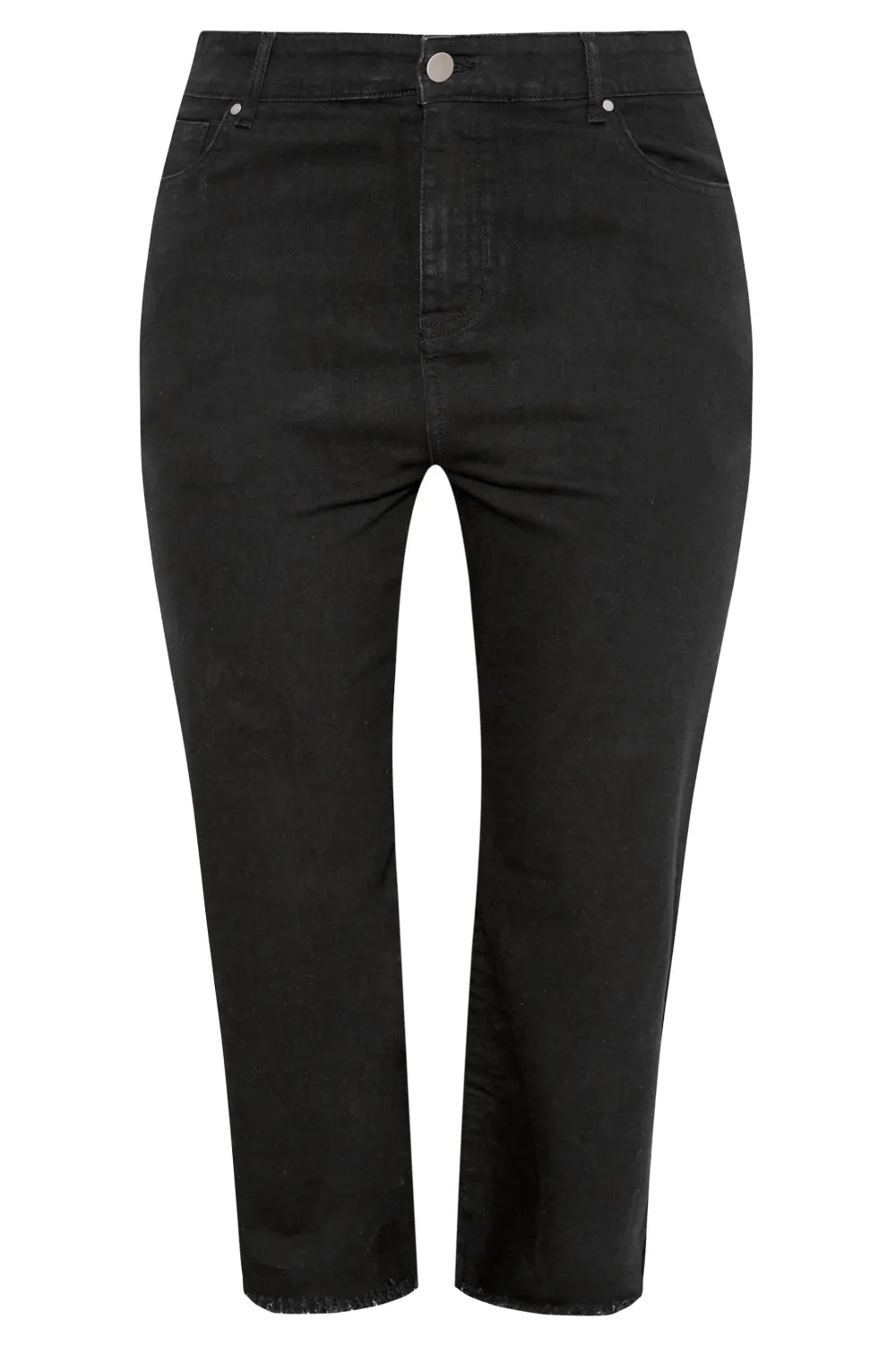 YOURS Curve White Stretch Wide Leg Cropped Jeans