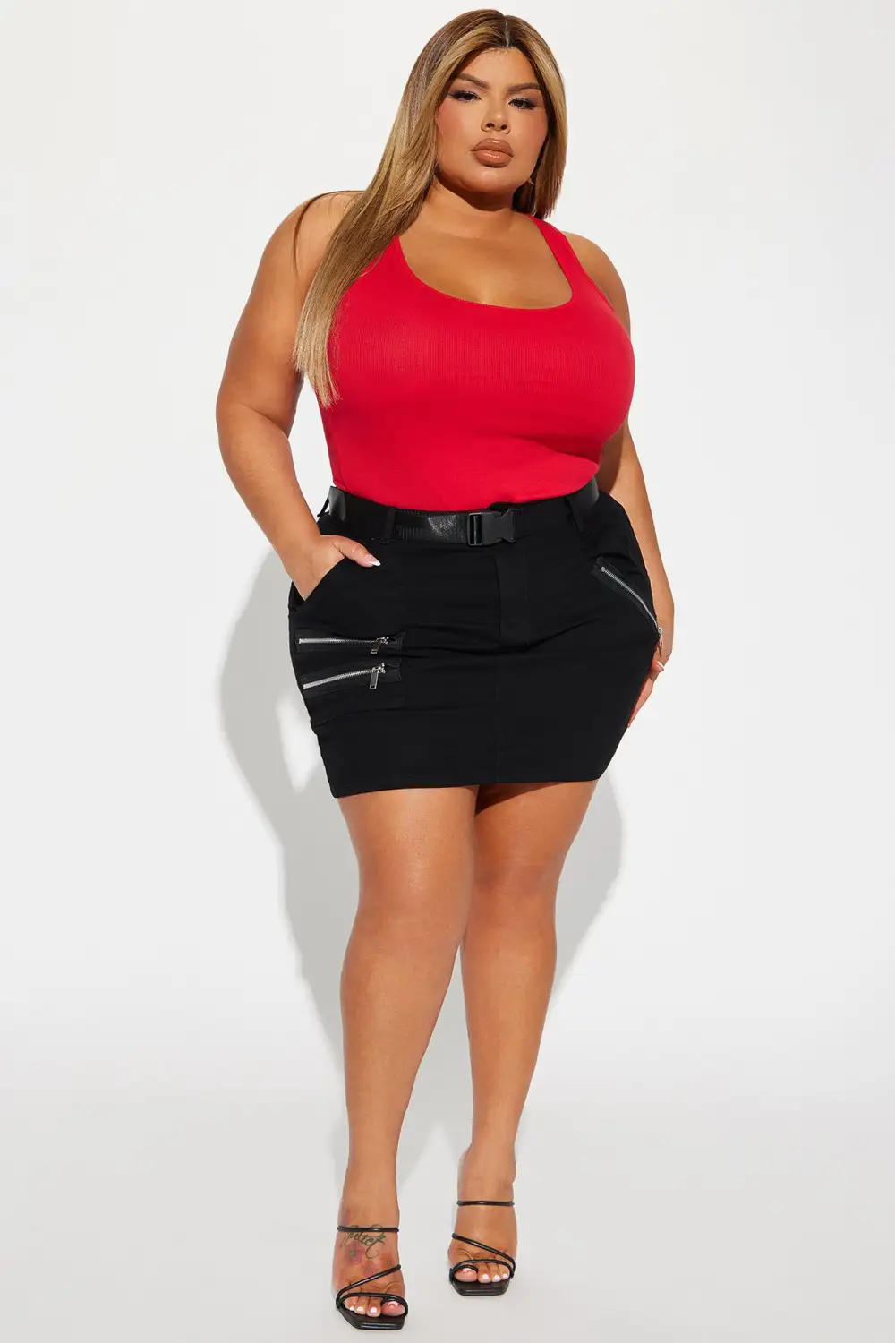 Zoey Racer Back Tank - Red