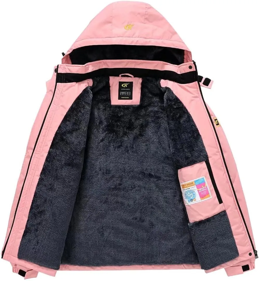 Women's Skiing Snowboarding Jackets Fleece Hood Mountain Snow Coat