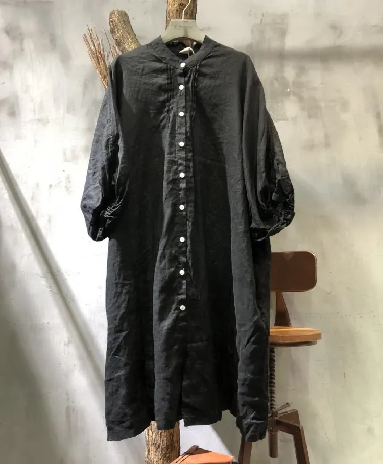 Women's lantern sleeve shirt dress