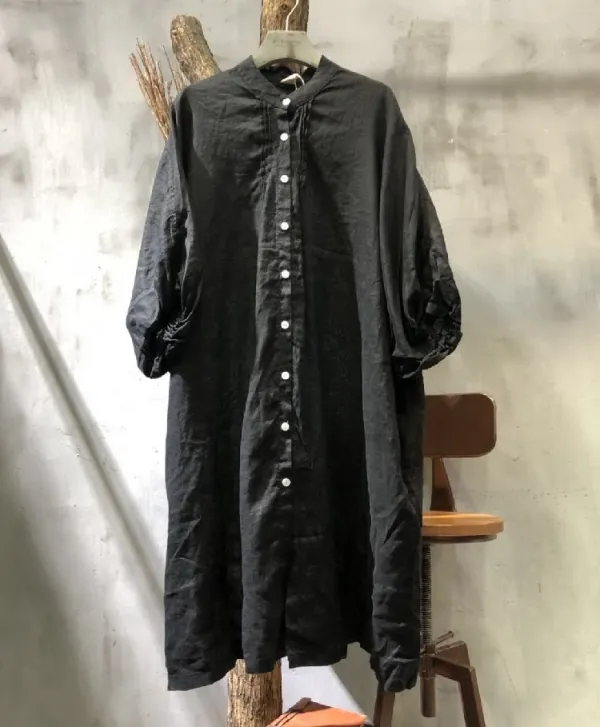 Women's lantern sleeve shirt dress