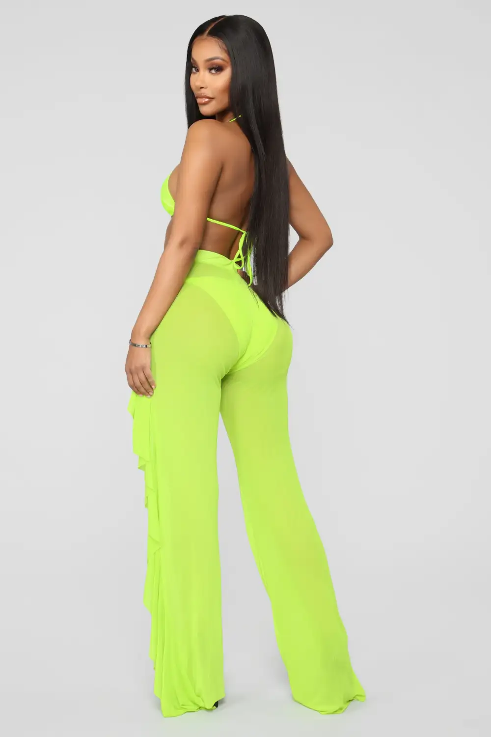 Sunshine See Through Cover Up Pant - Lime