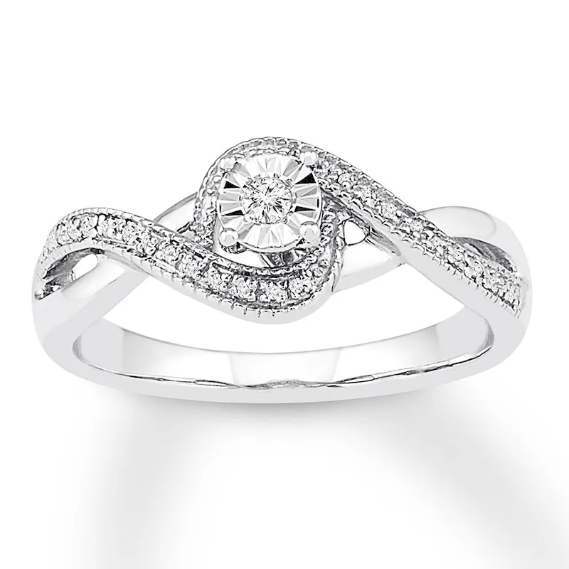 Diamond Promise Ring 1/15 ct tw Sterling Silver