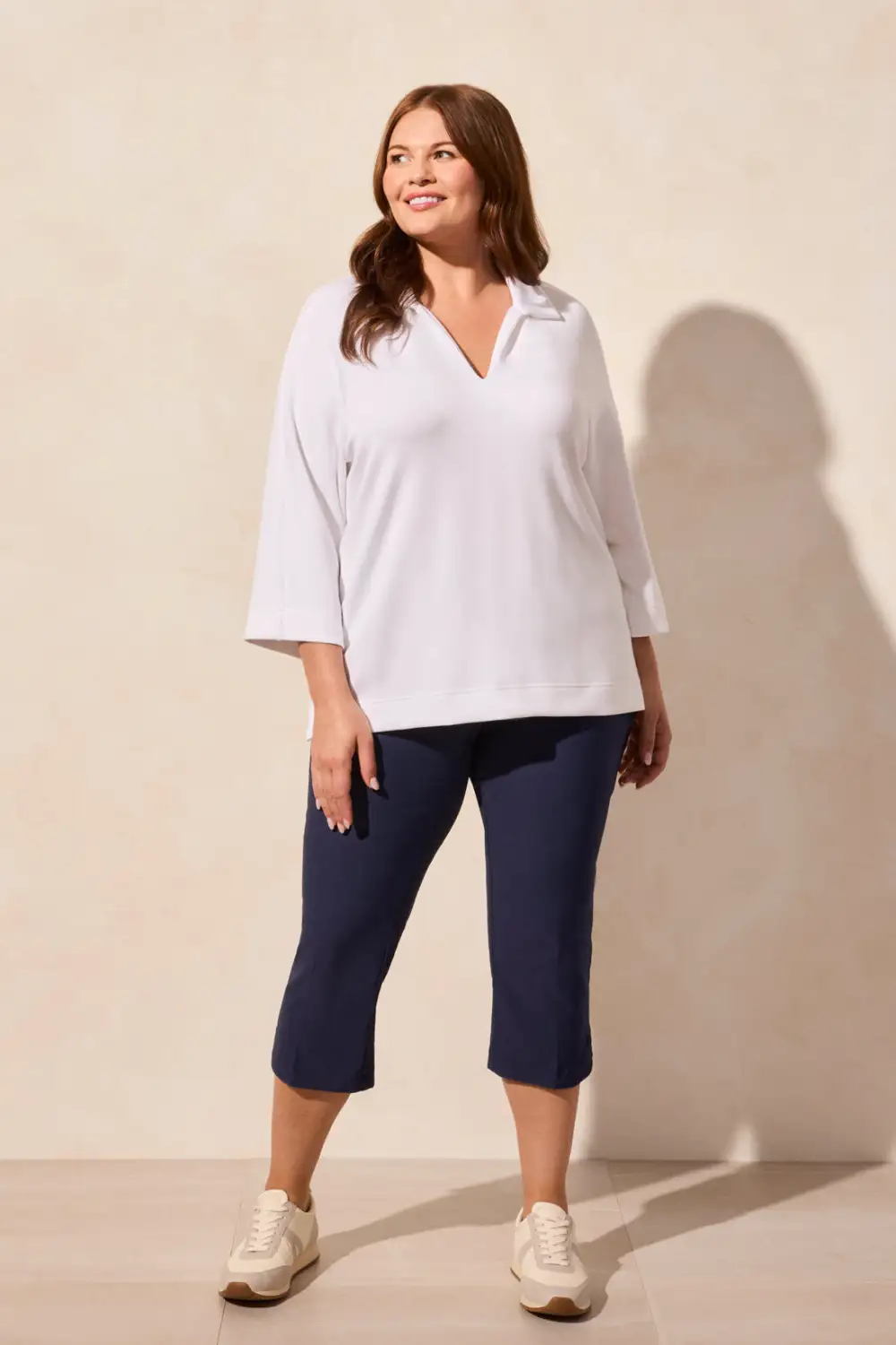 Techno Lux Johnny Collar Polo Top-White