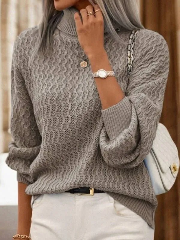Turtleneck Drop Shoulder Sweater