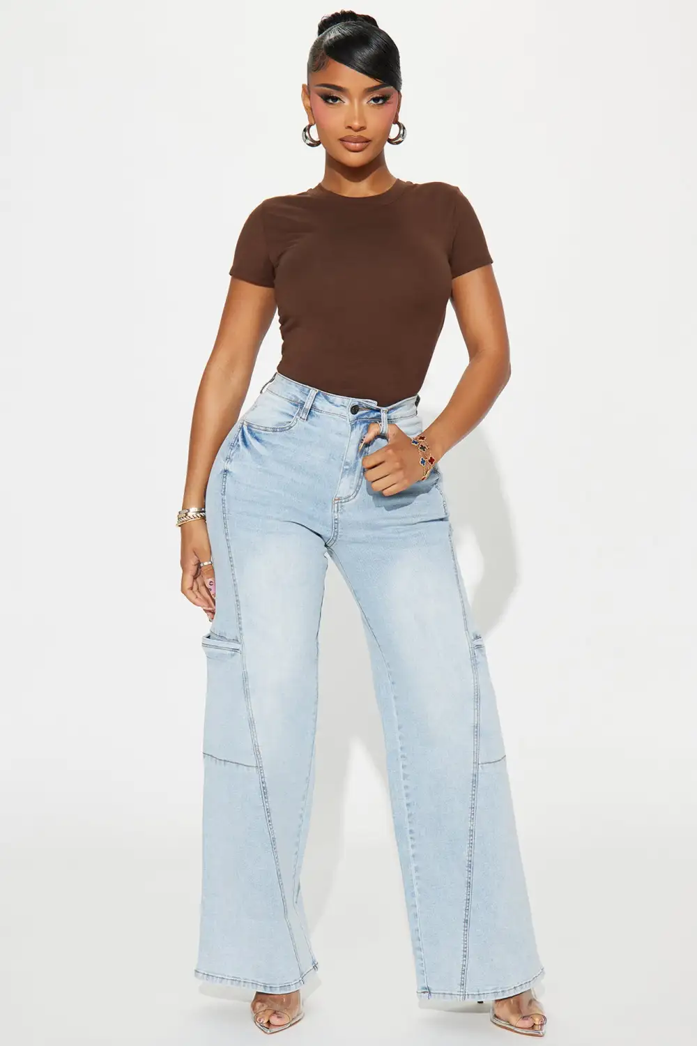 Camilla Classic Fit Crew Neck Tee - Brown