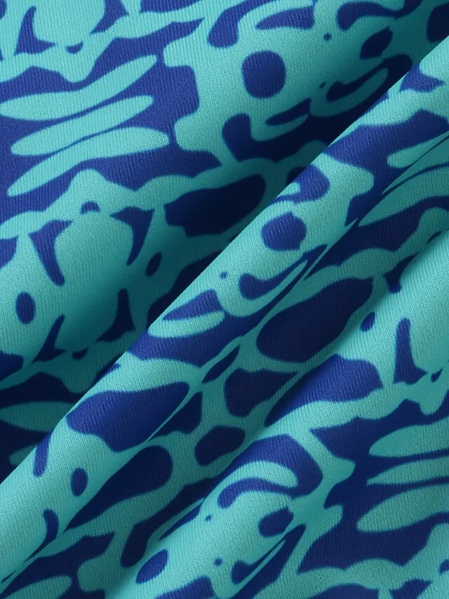 Women's Swimwear Tankini 2 Piece Normal Swimsuit 2 Piece Modest Swimwear Open Back Printing Color Block Blue Camisole Strap Bathing Suits New Vacation Fashion