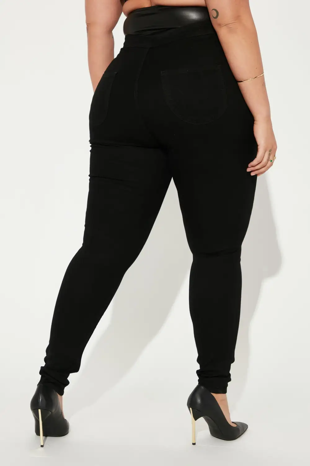 Super High Waist Denim Skinnies - Black