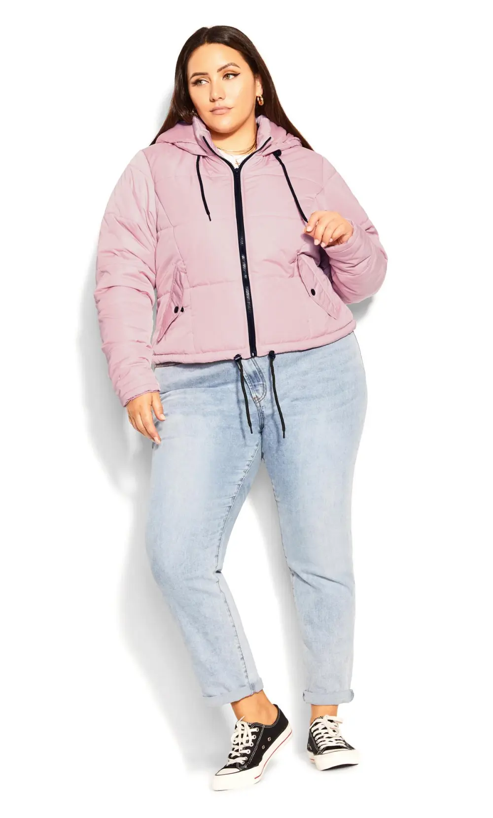 Evans Pink Puffer Coat