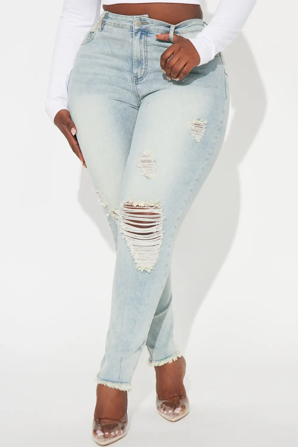 Sofie Soft Compression Stretch Skinny Jeans - Light Wash