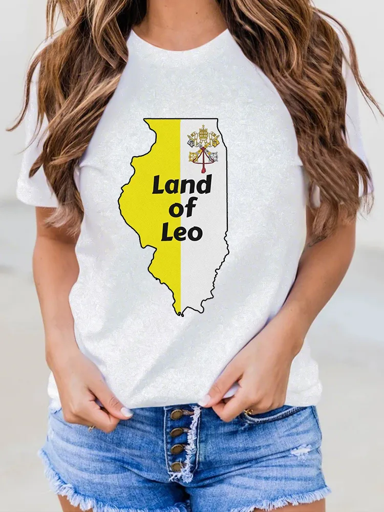 Women'S Land Of Leo Round-Neck Short-Sleeved T-Shirt