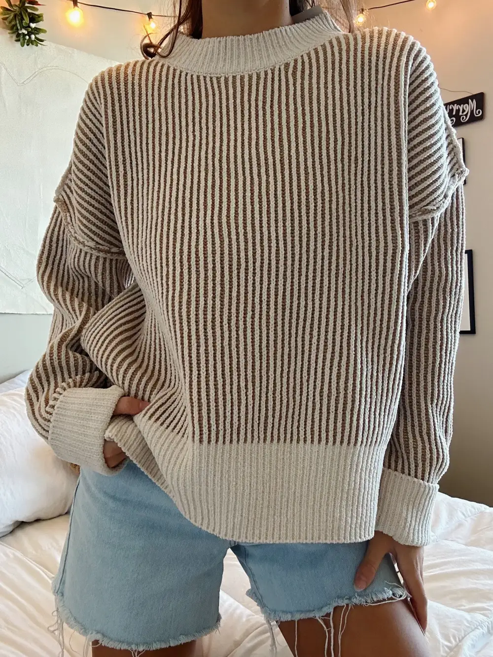 CHENILLE STRIPED SWEATER