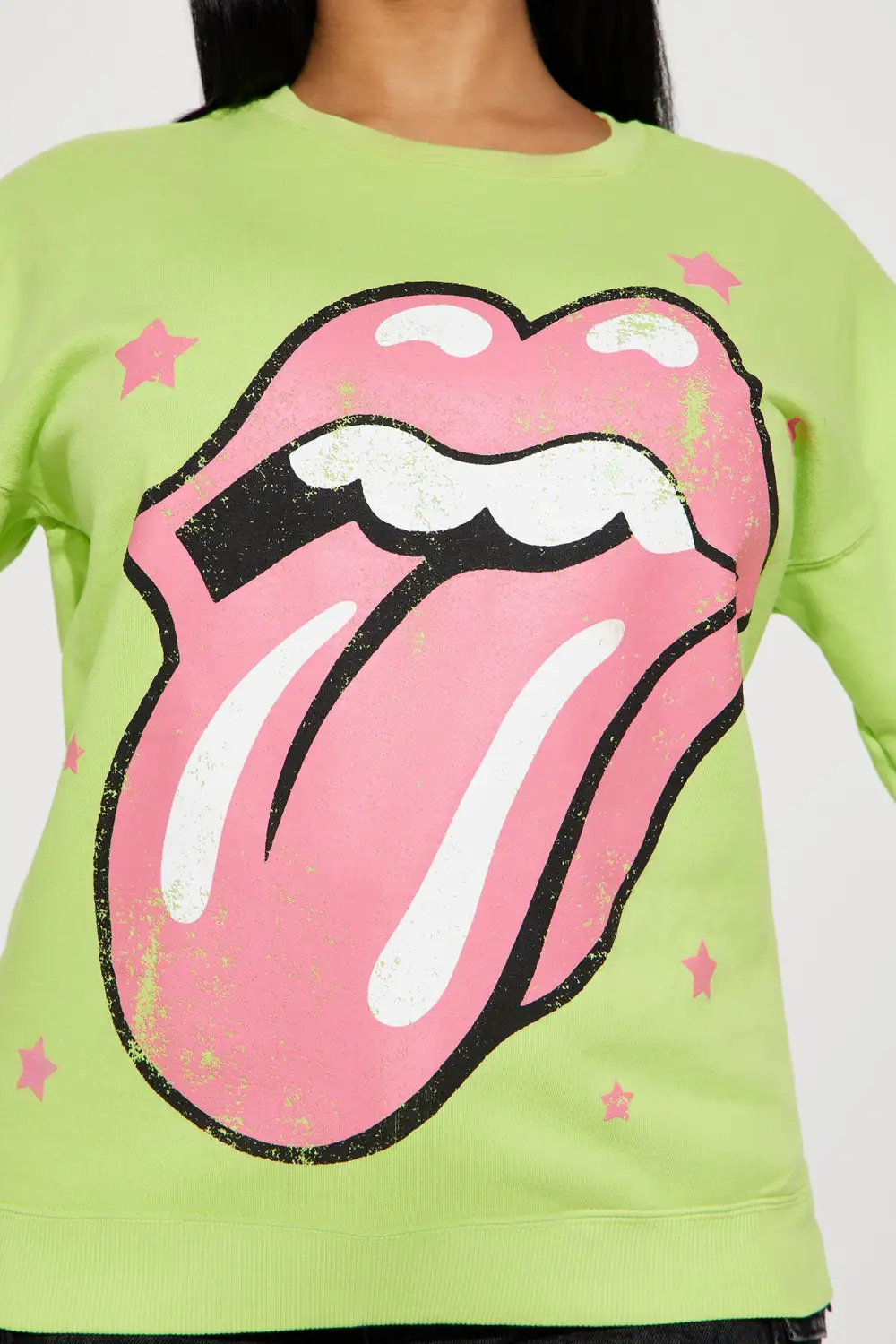 Taste Of Stardom Rolling Stones Sweatshirt - Lime