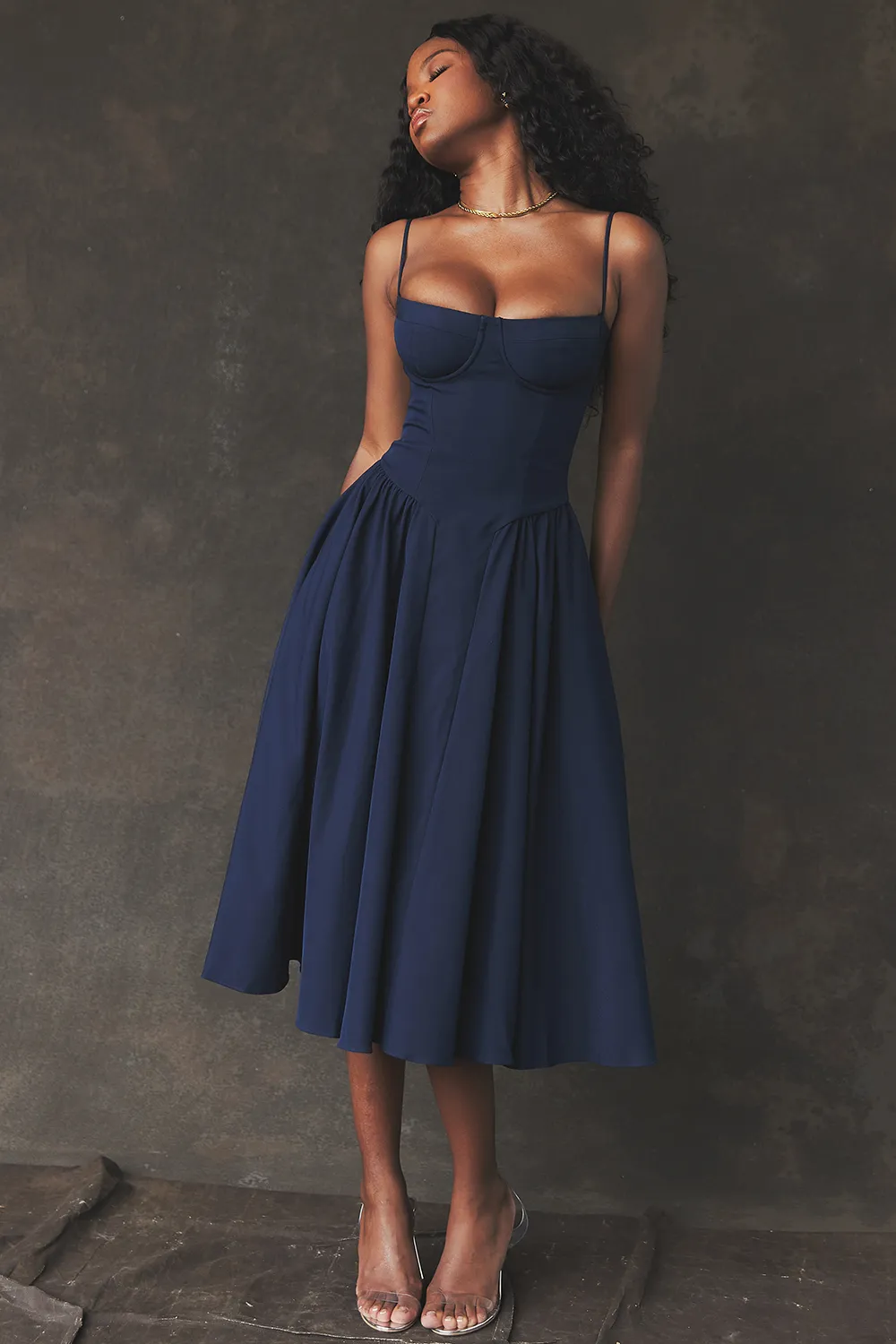 TAUPE CORSET SUNDRESS