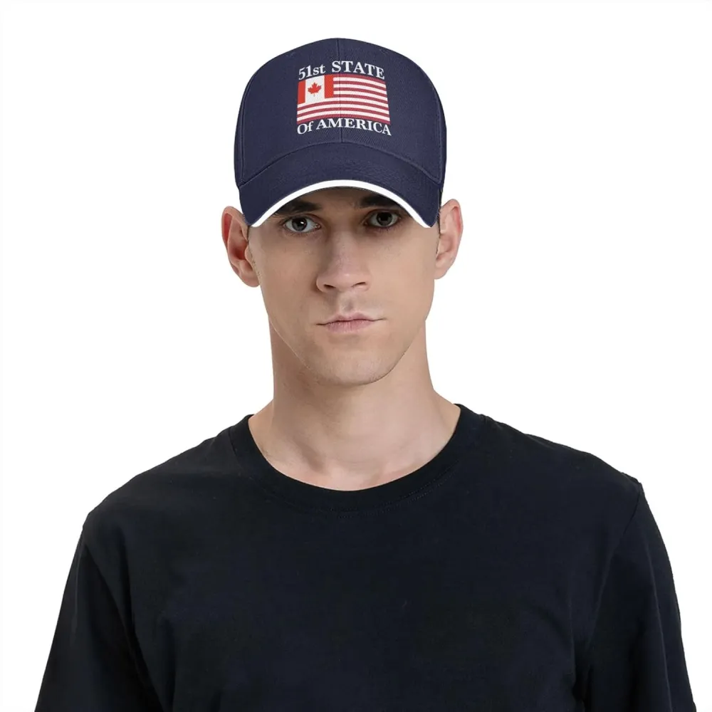 51st State Make Canada 51st State Hat Make America Canada Great Again Hat Cap for Men Women Black