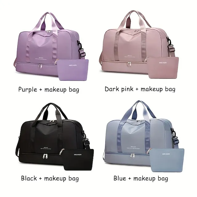 Women's Handbag Tote Gym Bag Fluffy Bag Oxford Cloth Outdoor Daily Zipper Large Capacity Solid Color Black Pink Dark Pink