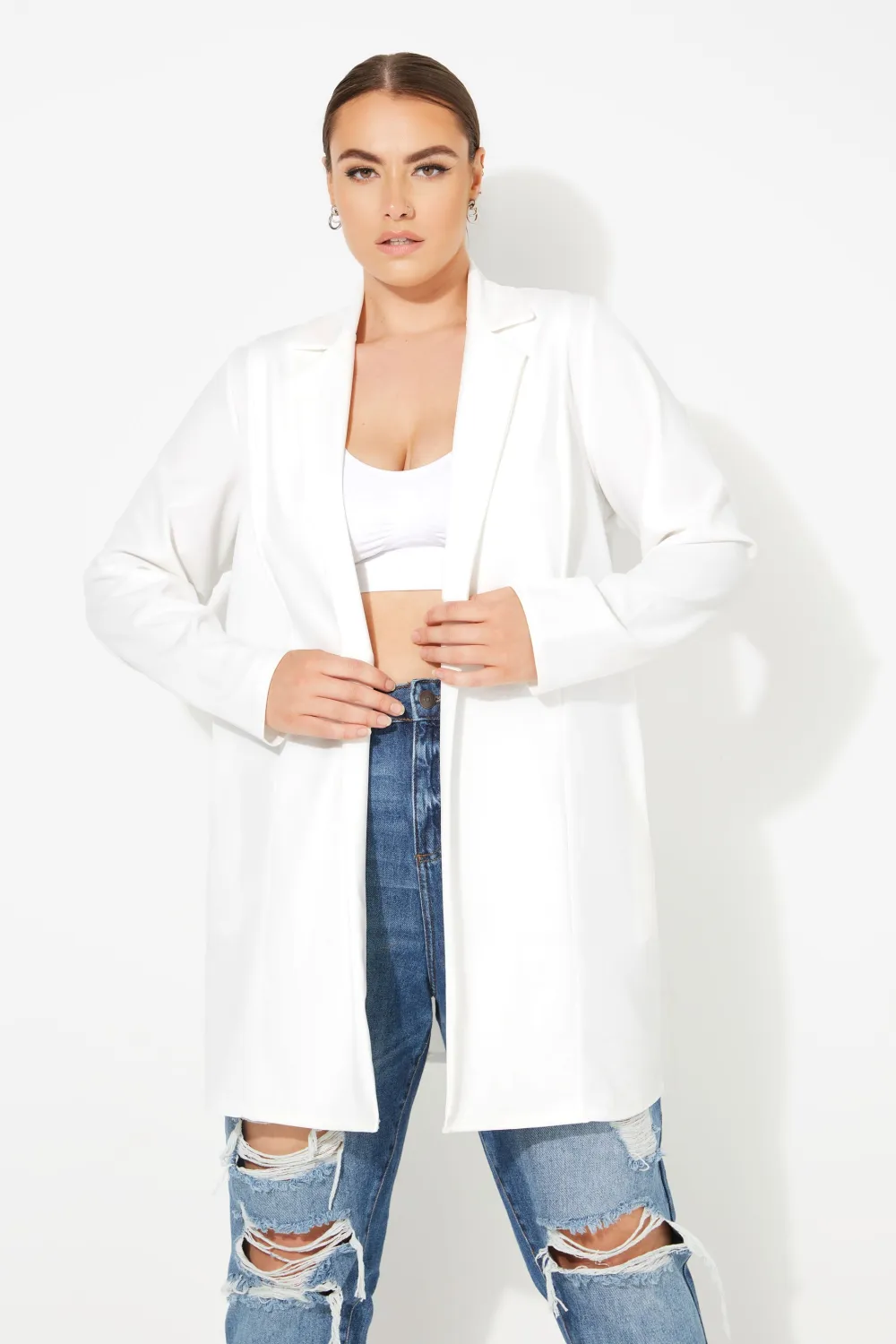 YOURS Curve Lime Green Scuba Blazer