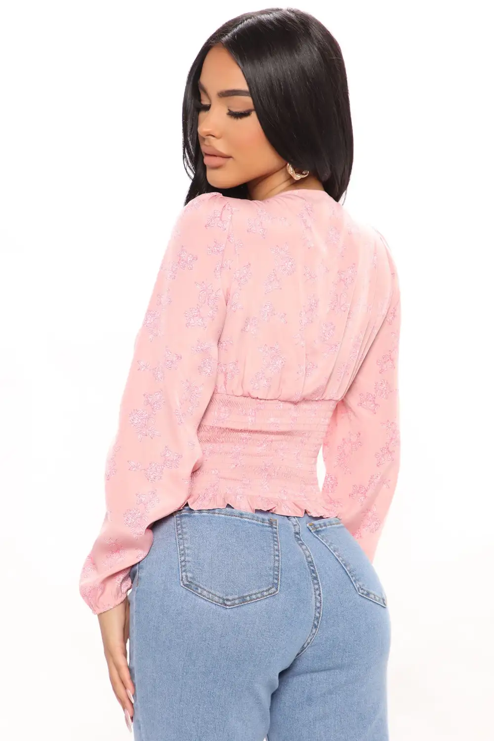 Dose Of Florals Tie Front Top - Mauve