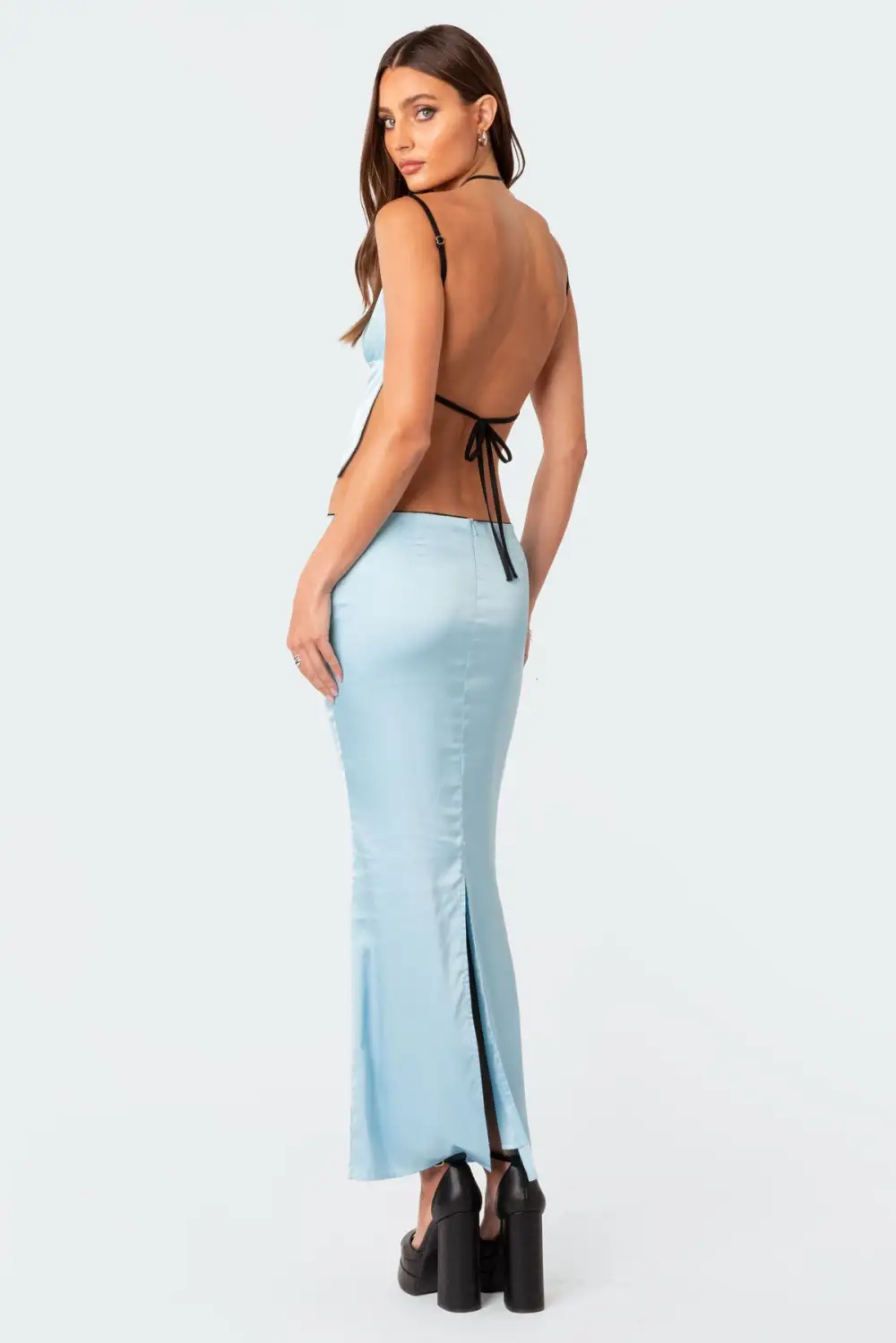 Satin Open Back Top
